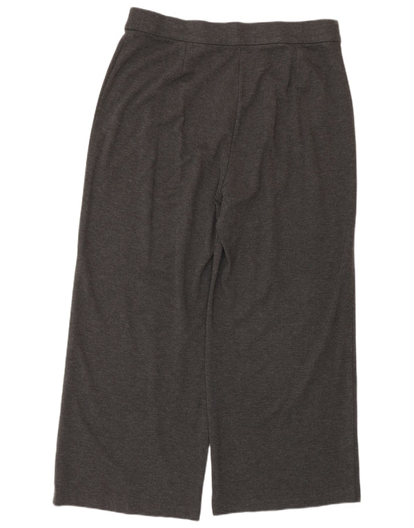 Marks & Spencer Womens Wide Leg Trousers UK 18 XL W34 L28 Grey Polyester
