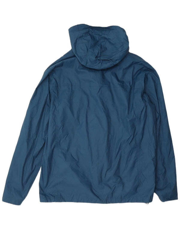 Columbia Mens Omni-Tech Hooded Rain Jacket UK 40 Large Blue Nylon
