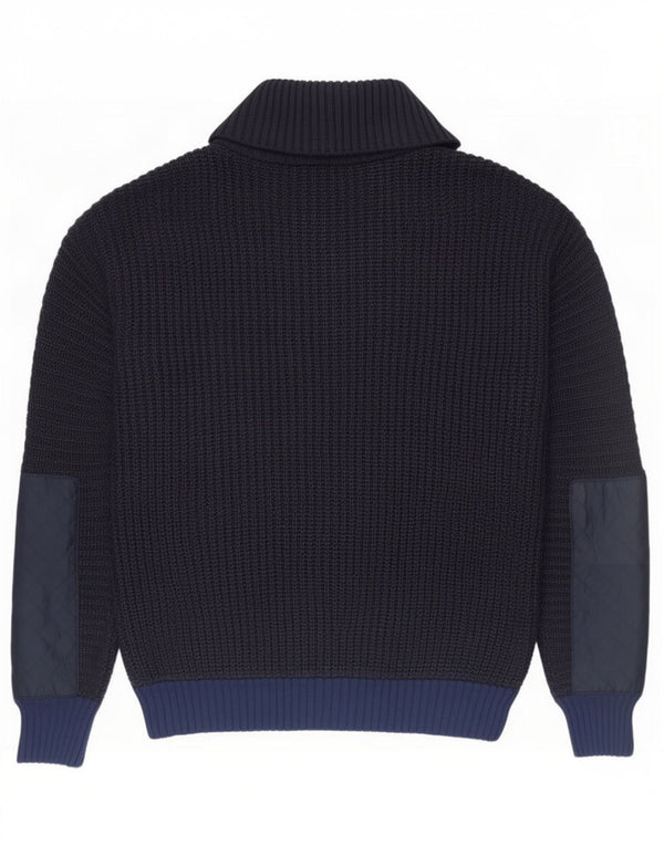 Topshop γυναικείο πουλόβερ με φερμουάρ UK 10 Small Navy Blue Colourblock