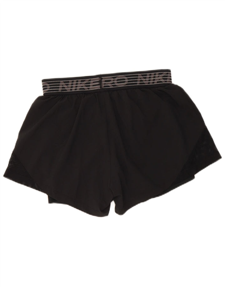 Pantaloncini sportivi Nike Dri Fit Graphic da donna UK 12 Medium Nero Poliestere