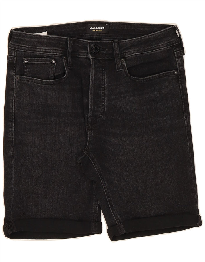 JACK & JONES Mens Denim Shorts Small W28 Black Cotton Vintage Jack & Jones and Second-Hand Jack & Jones from Messina Hembry 