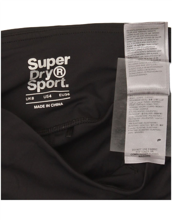 Superdry Womens Graphic Leggings UK 8 Small  Black Polyester