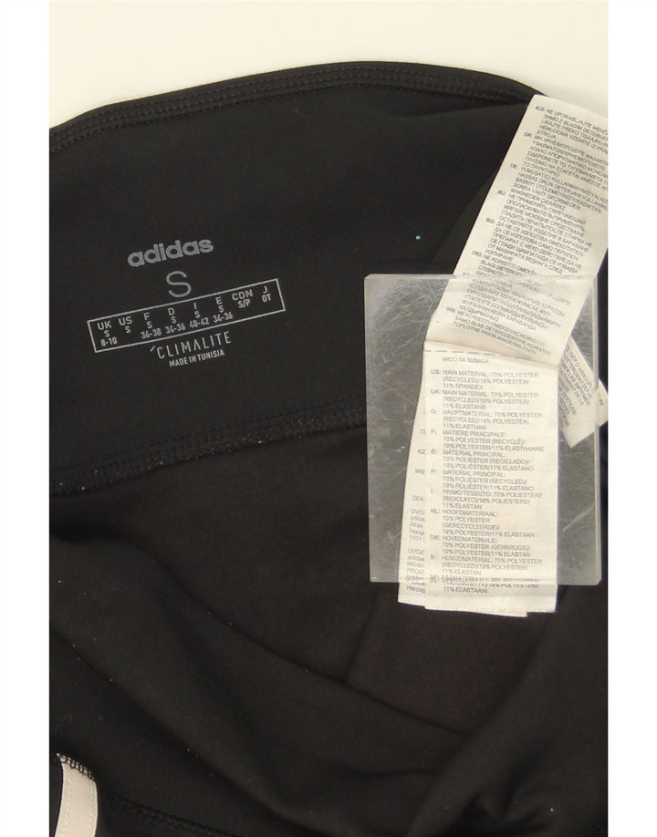 ADIDAS Womens Climalite Leggings UK 8/10 Small  Black Polyester Vintage Adidas and Second-Hand Adidas from Messina Hembry 