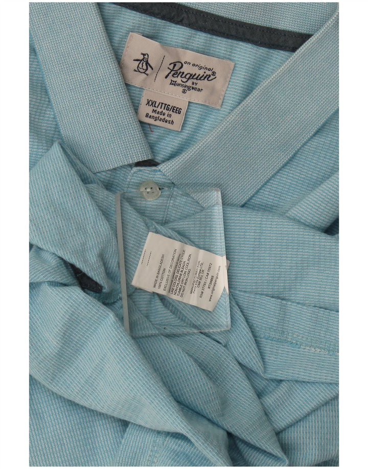 Penguin herre poloshirt 2XL blå bomuld