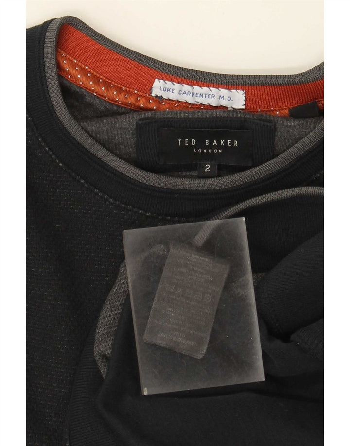 Ted Baker Mens Sweatshirt Jumper Size 2 Small Navy Blue Colourblock