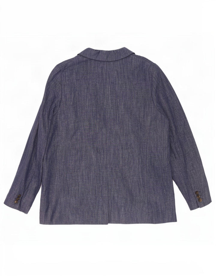 Marks & Spencer Damen-Blazerjacke mit 2 Knöpfen, UK 16, Größe L, Marineblau, Baumwolle