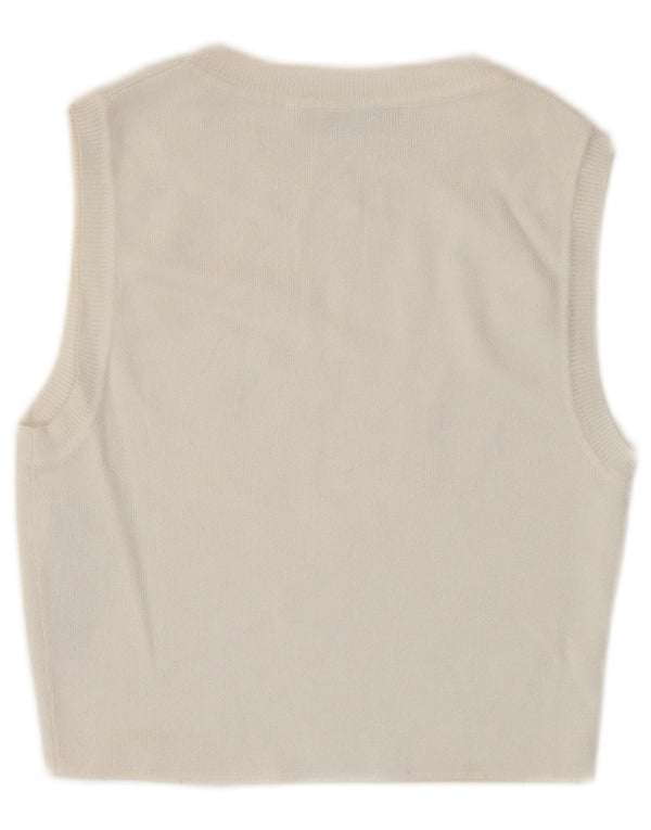 Zara Womens Sleeveless Crop Top UK 12 Medium White Viscose