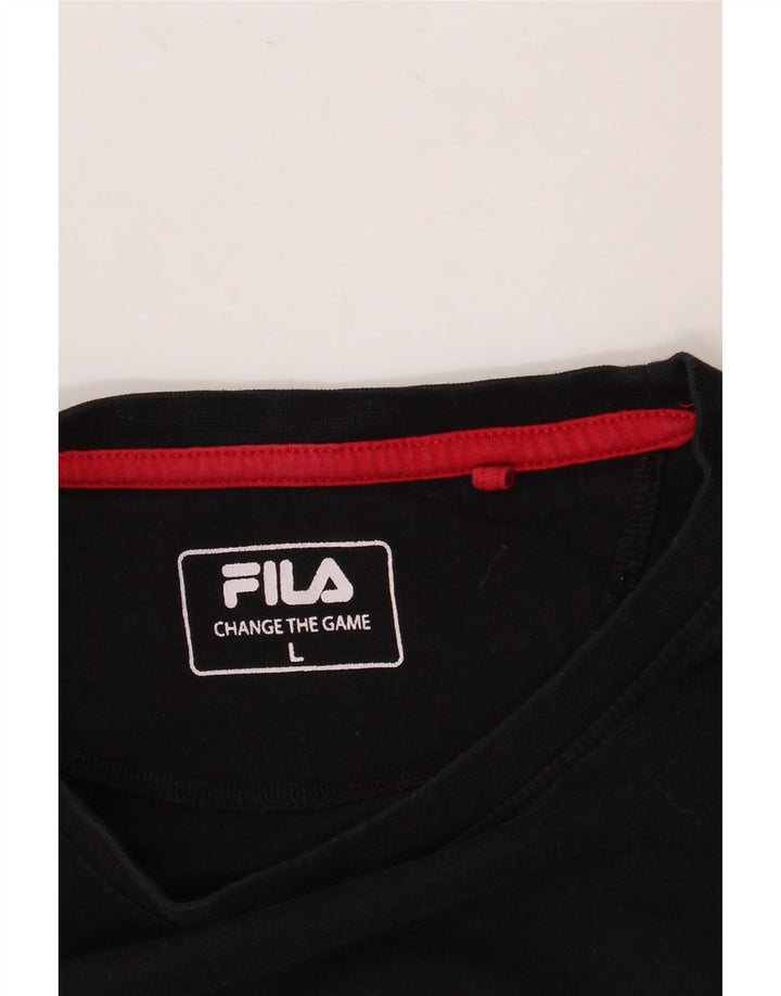 FILA Mens Graphic T-Shirt Top Large Black