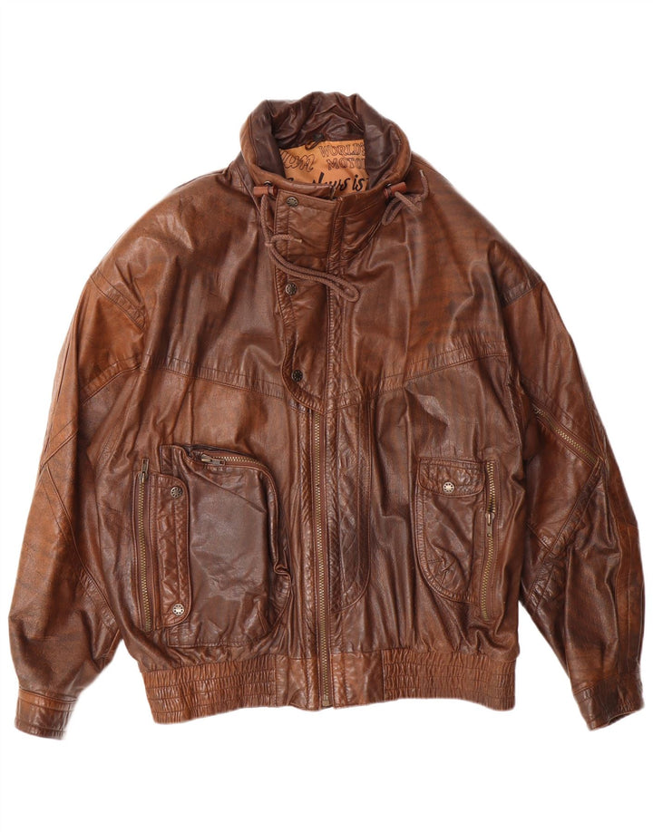 Giacca in pelle da uomo Scooter IT 52 XL Pelle marrone