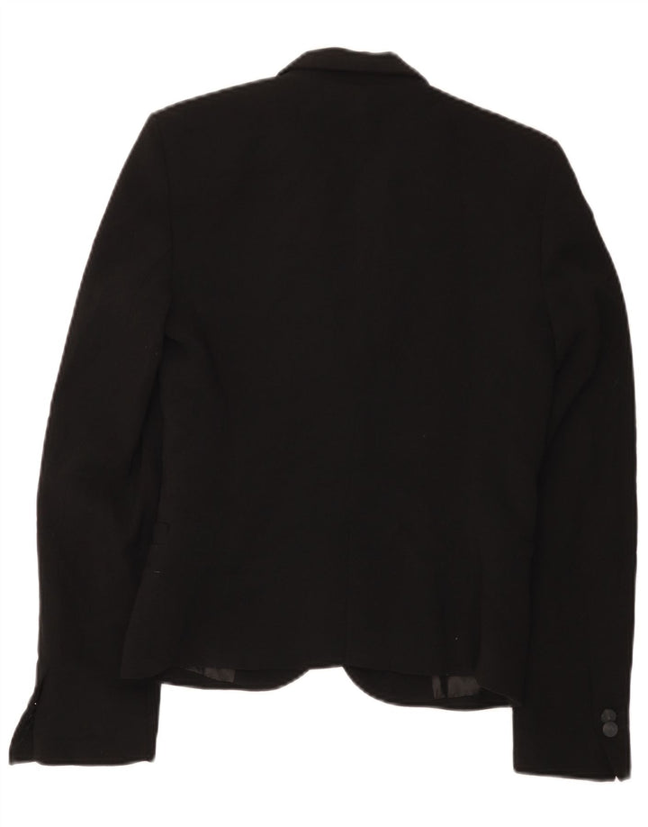 Zara Womens 1 Button Blazer Jacket UK 6 XS Black
