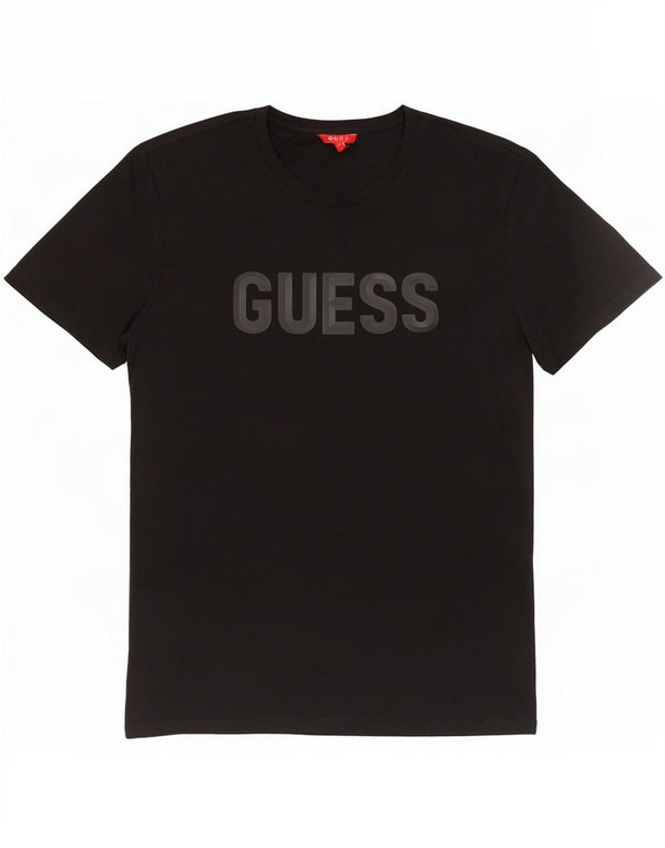 Męski T-shirt Guess z grafiką, duży, czarny, bawełniany