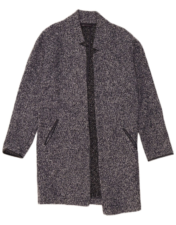 Marks & Spencer Offener Damenmantel UK 8 Small Marineblau meliertes Polyester