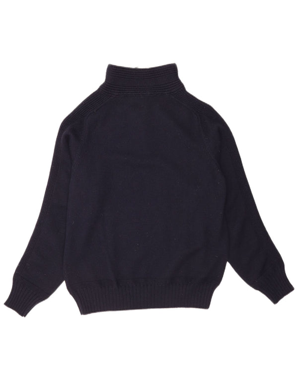 Trussardi Womens Zip Neck Jumper Sweater UK 18 XL Navy Blue