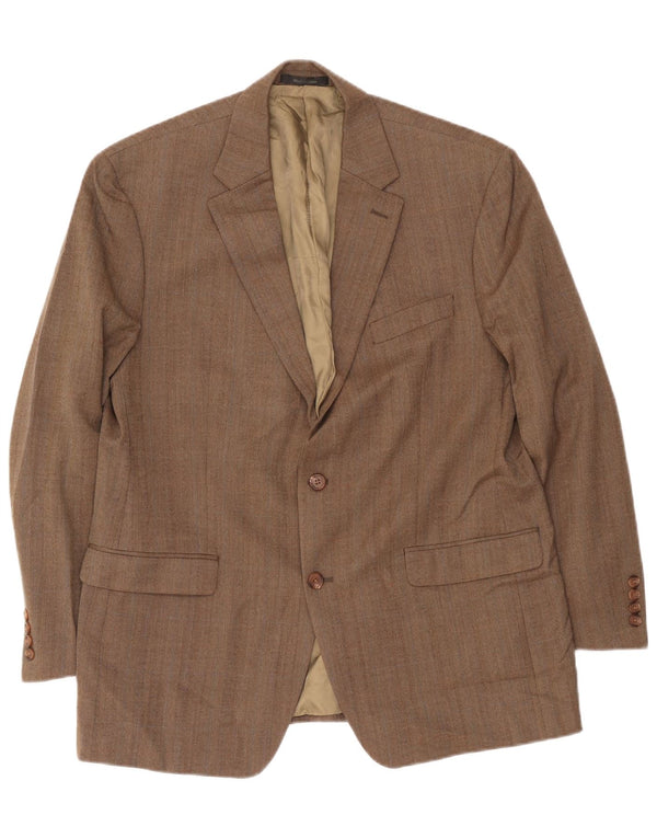Ralph Lauren Veste blazer à 2 boutons pour homme UK 43 Large laine à chevrons beige