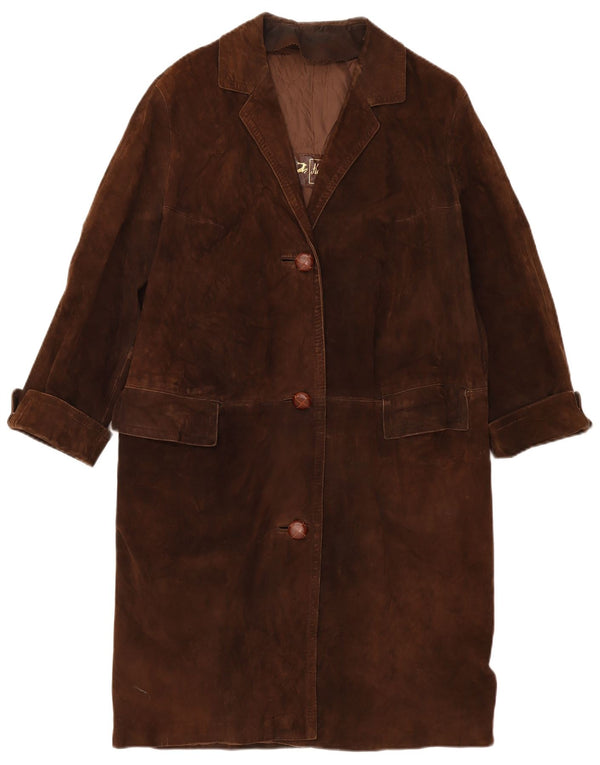 Kennedy Womens Suede Overcoat IT 50 XL Brown