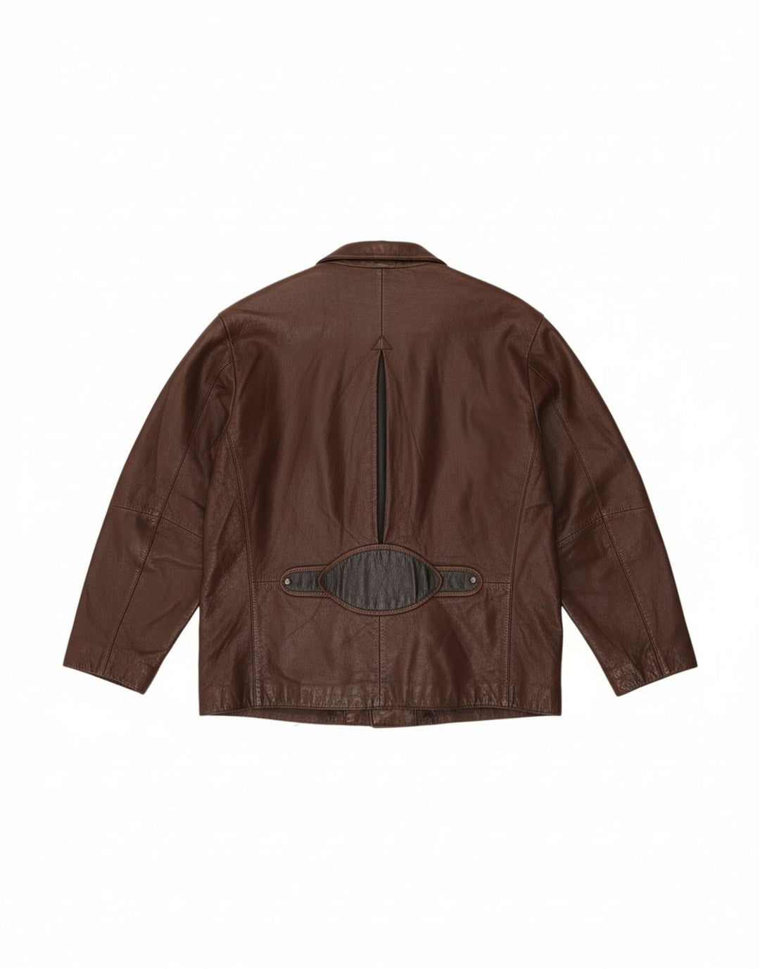 VINTAGE Womens Leather Jacket EU 42 Large Brown Colourblock Leather Vintage Vintage and Second-Hand Vintage from Messina Hembry 