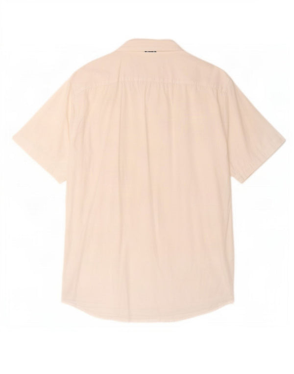 Tommy Hilfiger Camisa elástica de manga corta para hombre de algodón blanco pequeño