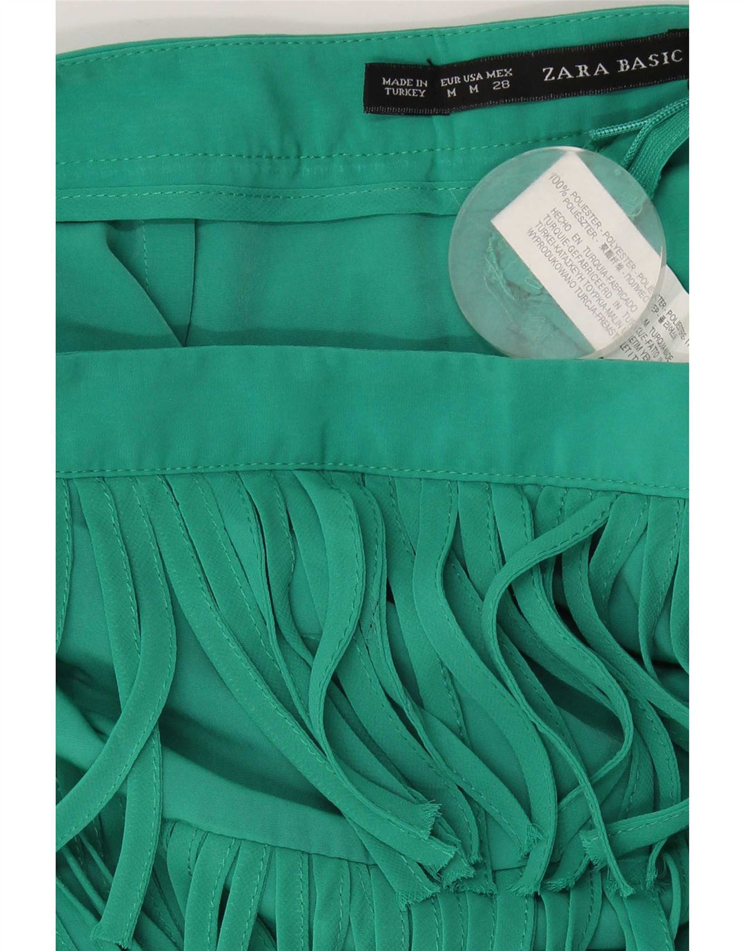 Minigonna da donna Zara media W28 verde poliestere
