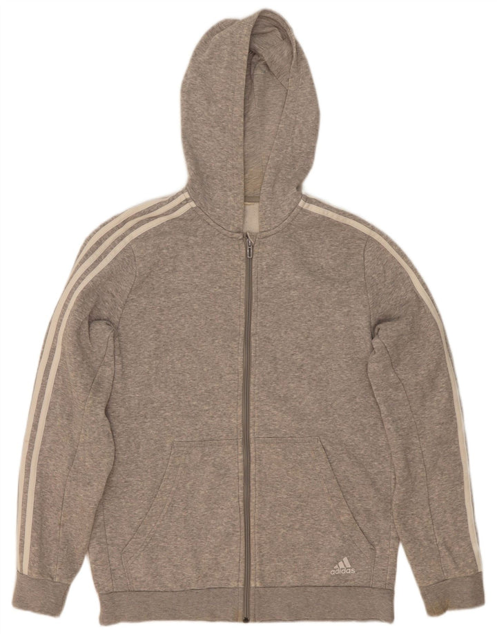 Adidas Mens Zip Hoodie Sweater Medium Grey Flecked