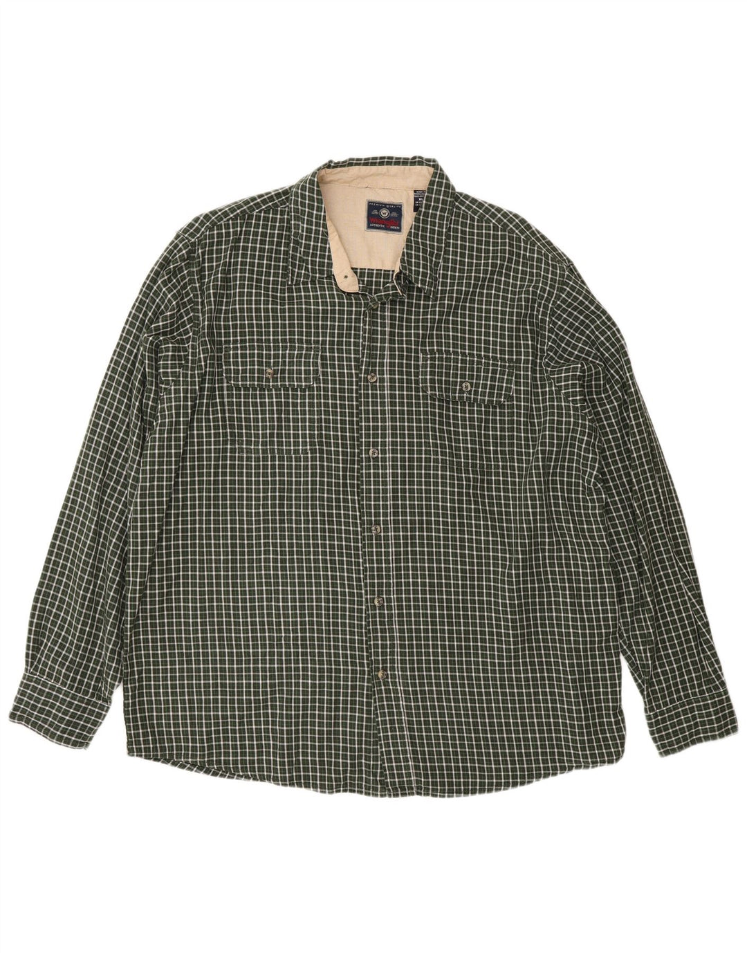 Wrangler Chemise en flanelle pour homme XL à carreaux verts