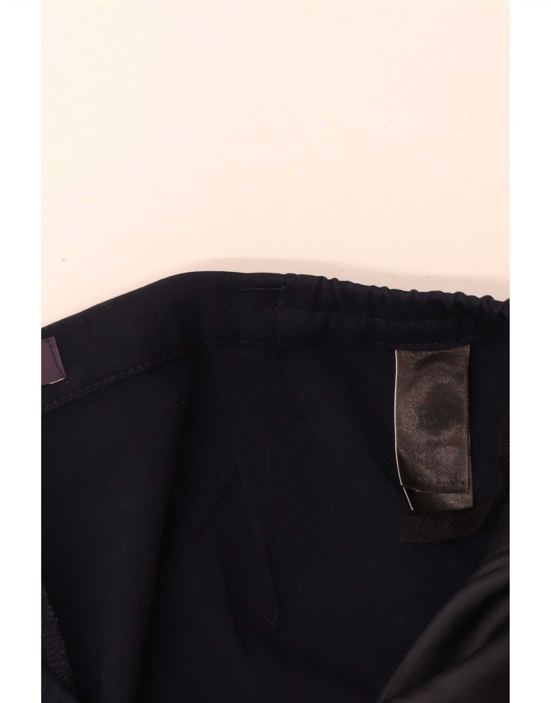 Marks & Spencer Womens Straight Casual Trousers W32 L28 Navy Blue Polyester