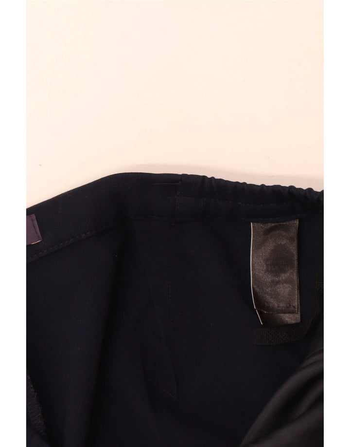 Marks & Spencer Womens Straight Casual Trousers W32 L28 Navy Blue Polyester