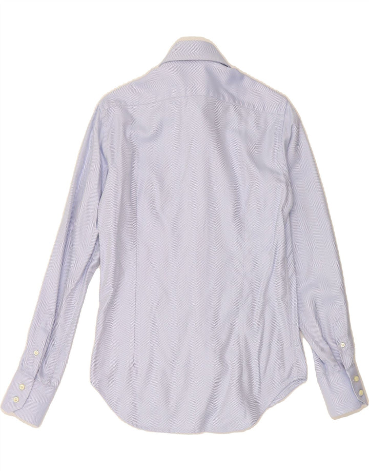 NARACAMICIE Mens Shirt Small Blue Herringbone Cotton Vintage Naracamicie and Second-Hand Naracamicie from Messina Hembry 