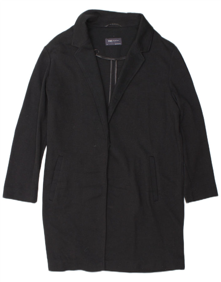 Marks & Spencer Womens Oversized Overcoat UK 14 Large Navy Blue Polyester