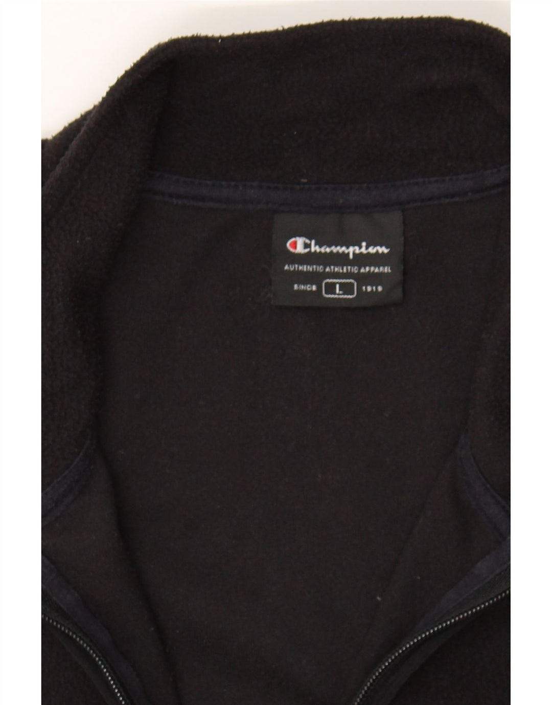 CHAMPION Womens Fleece Jacket UK 16 Large Black Polyester Vintage Champion and Second-Hand Champion from Messina Hembry 