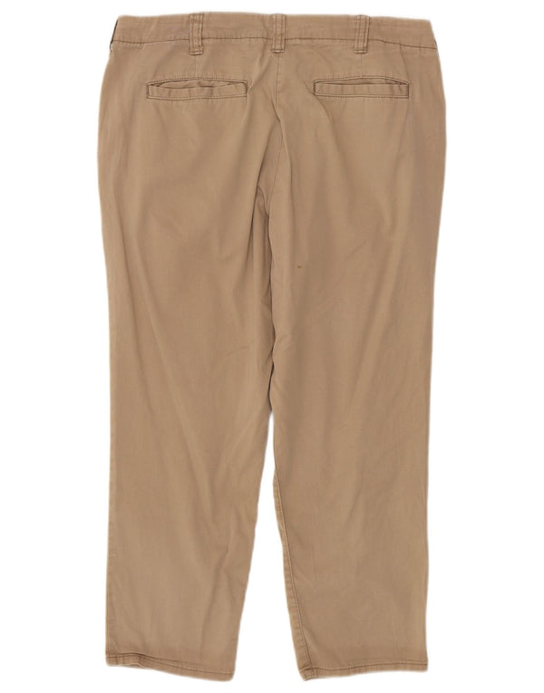 Marks & Spencer Womens Straight Chino Trousers UK 12 Medium W32 L23 Brown