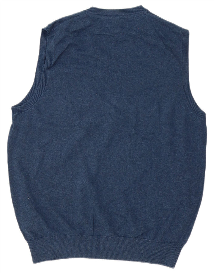 Marks & Spencer Mens Vest Tank Top Medium Blue Cotton