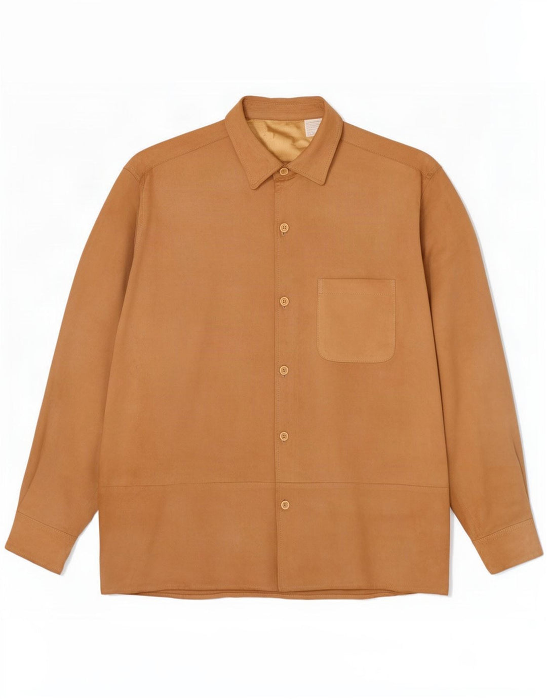 Chemise en daim homme vintage grand cuir beige