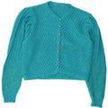 Vintage Womens Crop Cardigan Sweater UK 14 Medium Blue