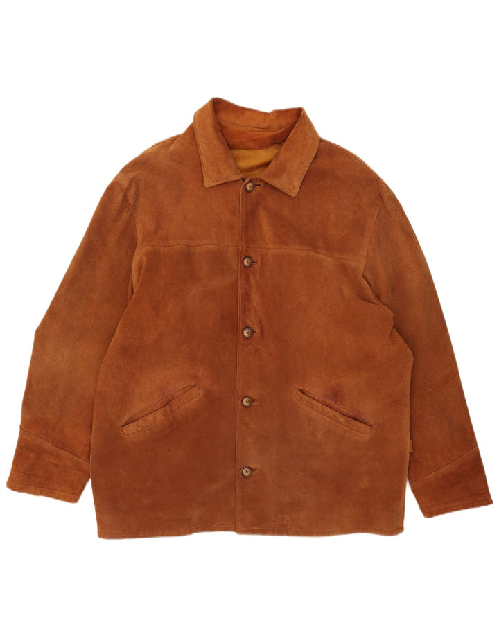 Vintage Mens Suede Jacket UK 42 XL Brown