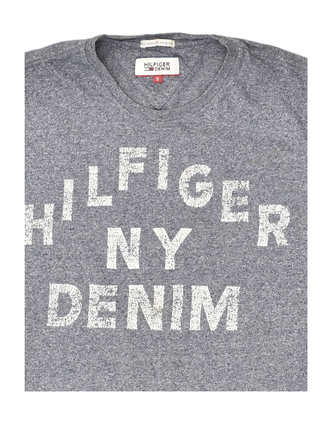 TOMMY HILFIGER Mens Graphic T-Shirt Top Small Grey Cotton | Vintage Tommy Hilfiger | Thrift | Second-Hand Tommy Hilfiger | Used Clothing | Messina Hembry 