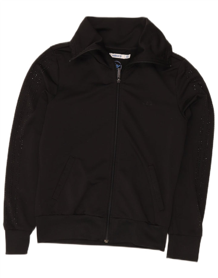 ADIDAS Womens Tracksuit Top Jacket EU 38 Medium Black Polyester