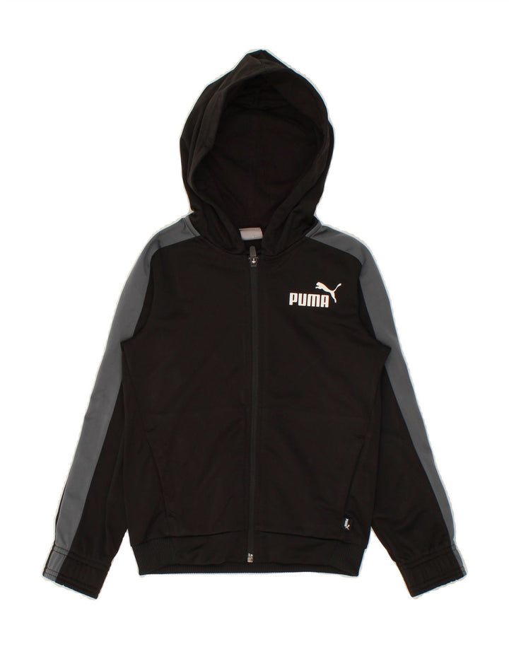 PUMA Boys Zip Hoodie Sweater 7-8 Years  Black Colourblock Polyester Vintage Puma and Second-Hand Puma from Messina Hembry 
