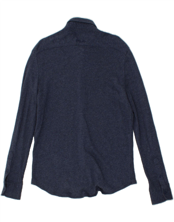 FILA Mens Flannel Shirt Medium Navy Blue Vintage Fila and Second-Hand Fila from Messina Hembry 