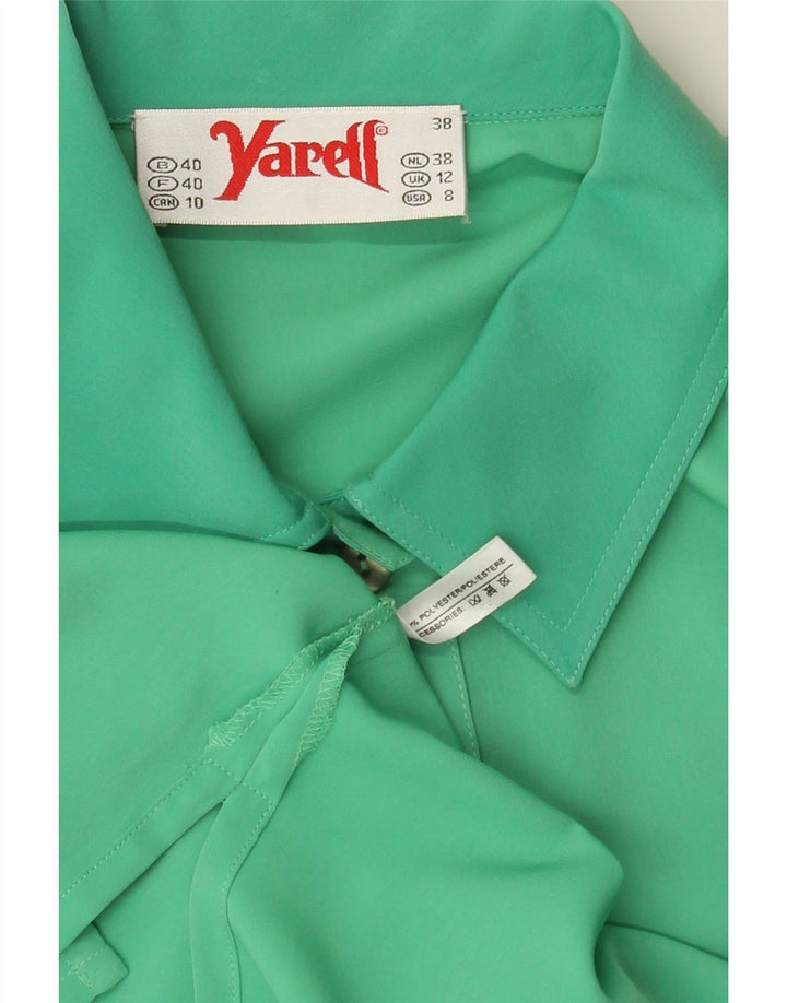 VINTAGE Womens Polo Shirt UK 12 Medium  Green Polyamide Vintage Vintage and Second-Hand Vintage from Messina Hembry 