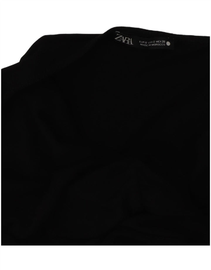 ZARA Womens Bodysuit UK 8 Small Black Colourblock