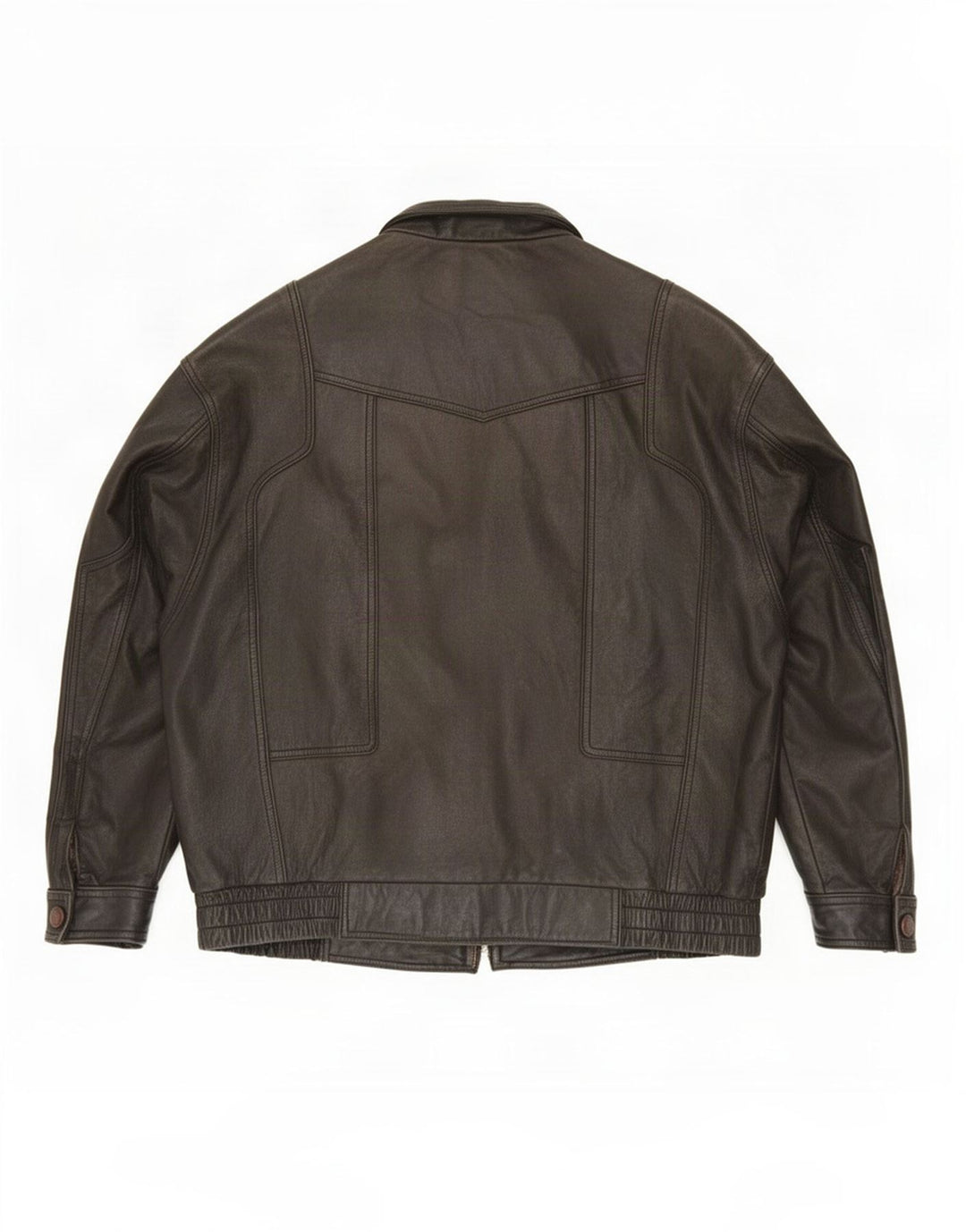 Vintage Herren Lederjacke IT 56 3XL Schwarz