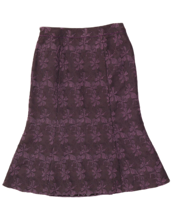 CC Falda trompeta para mujer UK 14 Large W30 Púrpura Floral