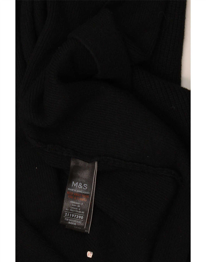 Marks & Spencer Womens Open Cardigan Sweater UK 8 Small Black Viscose