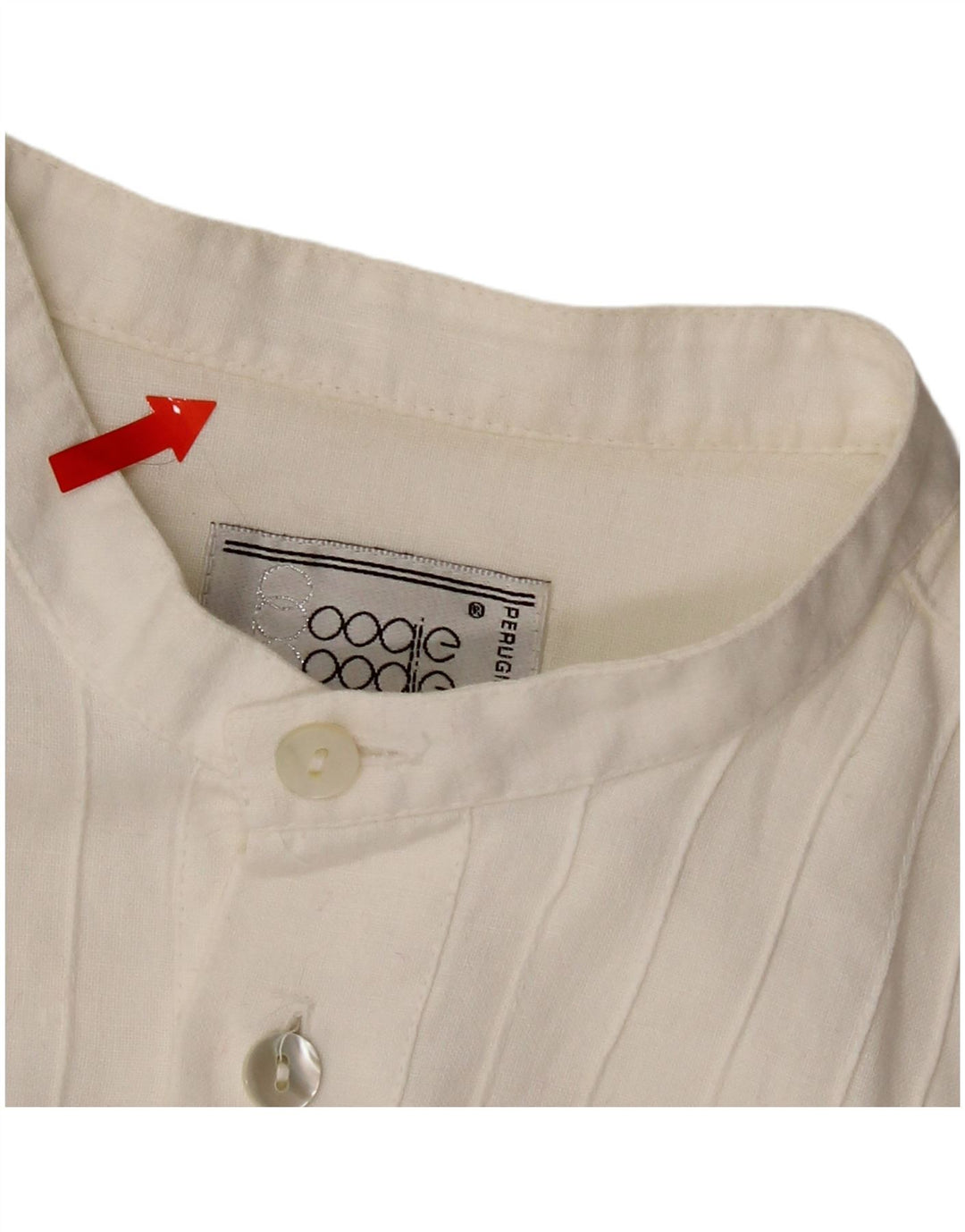 vintage Chemise pull à manches 3/4 pour hommes Blanc moyen