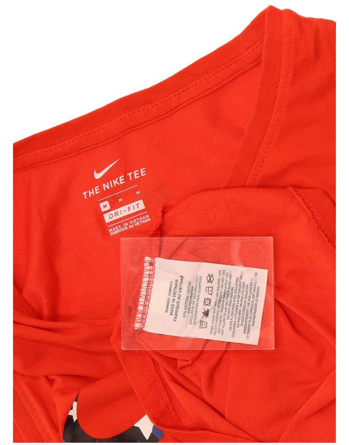 Canotta grafica Nike Dri Fit da uomo in cotone arancione medio
