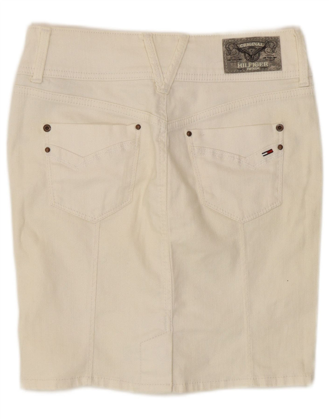 Tommy Hilfiger Womens Denim Skirt W28 Medium  White Cotton