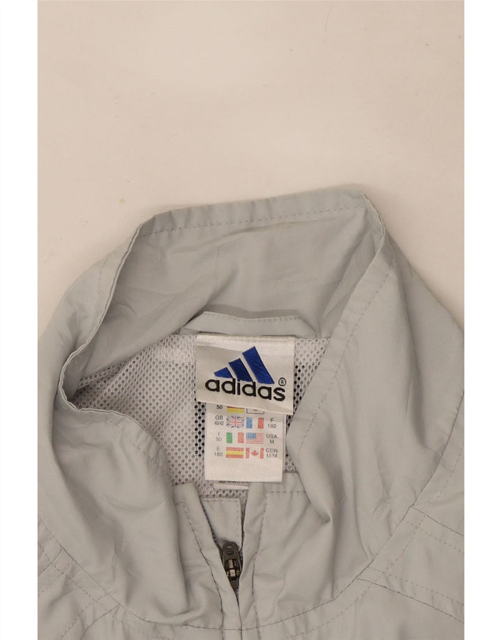 Adidas Mens Tracksuit Top Jacket UK 40/42 Medium Grey Colourblock Polyester