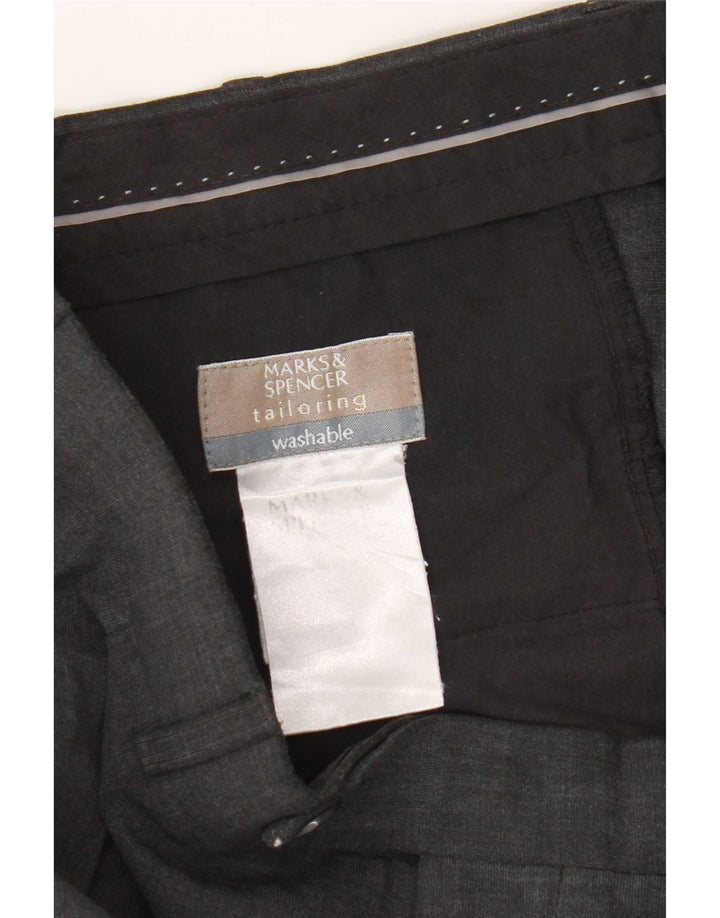 Marks & Spencer Mens Pegged Suit Trousers W34 L28 Grey