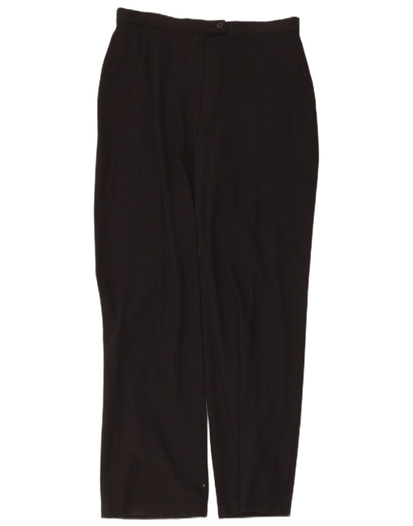 Marks & Spencer Womens Straight Suit Trousers UK 14 Medium W30 L29 Black