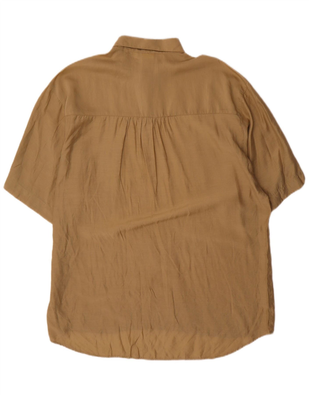 Vintage kortærmet trøje til mænd, stor beige bomuld